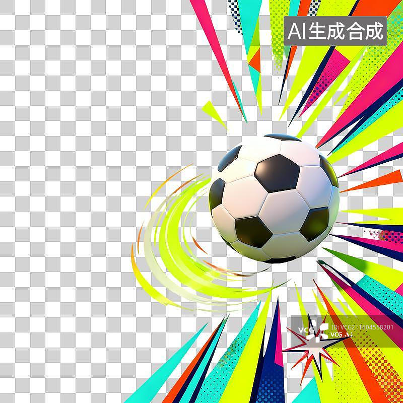【AI数字艺术】足球进网激情3D立体C4D渲染醒目强对比激情氛围体育项目卡通插画元素图片素材