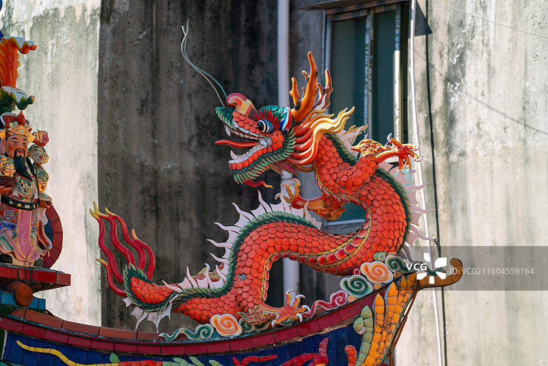 泉州的元妙观闽南剪瓷雕和木雕艺术图片素材