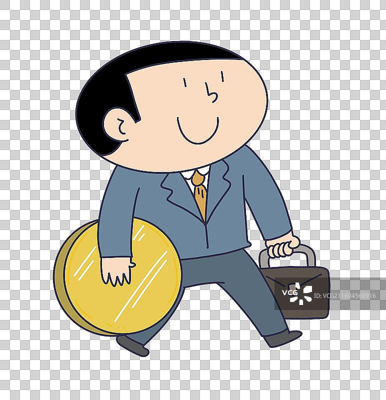 拿着金币投资理财的人物图片素材