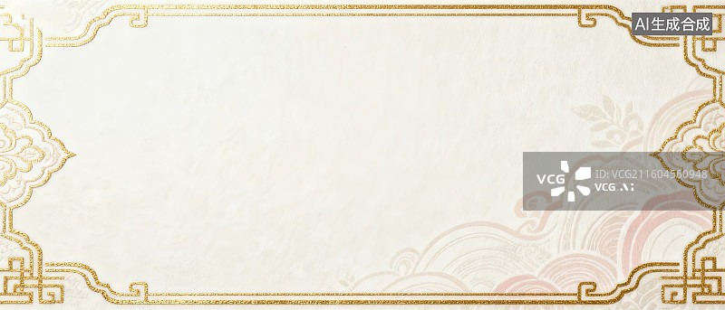 【AI数字艺术】金色边框装饰背景图片素材