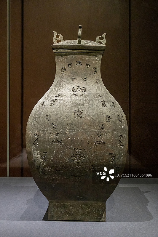 湖北省博物馆铜壶战国2002年枣阳九连墩1号墓图片素材