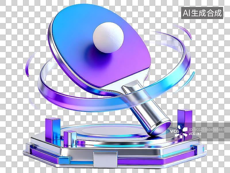 【AI数字艺术】乒乓球拍3D立体C4D渲染醒目强对比激情氛围体育项目卡通插画元素图片素材
