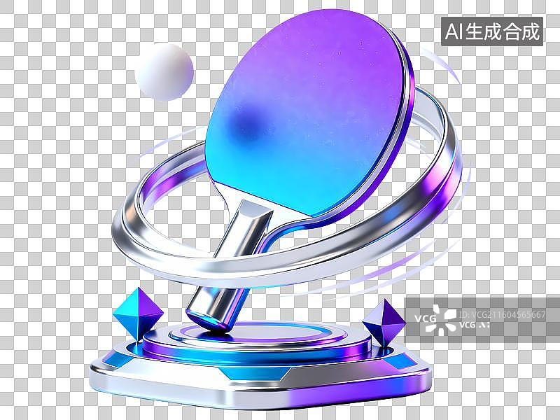 【AI数字艺术】乒乓球拍3D立体C4D渲染醒目强对比激情氛围体育项目卡通插画元素图片素材