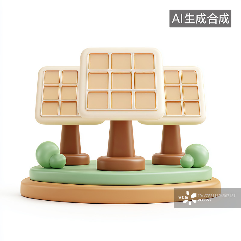 【AI数字艺术】太阳能板装置模型图片素材