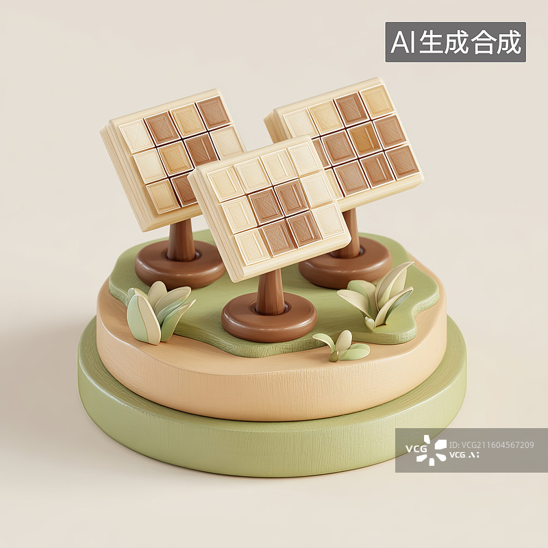 【AI数字艺术】太阳能板模型摆件图片素材
