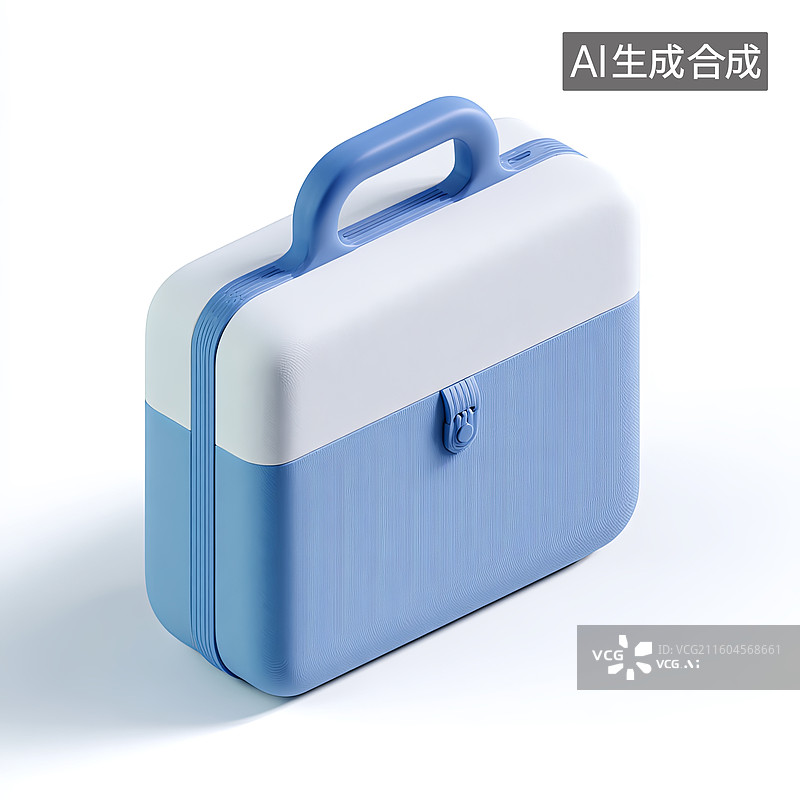 【AI数字艺术】蓝白双色便携收纳箱图片素材