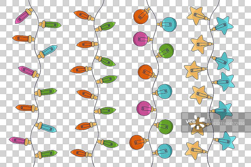 手绘圣诞灯串合集图片素材