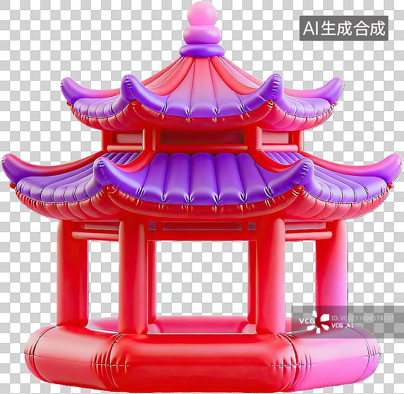 【AI数字艺术】彩色充气亭子模型展示图片素材