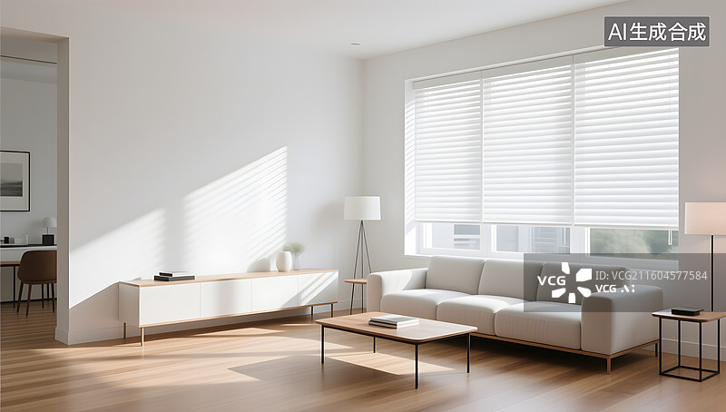 【AI数字艺术】现代简约室内客厅三维背景图片素材