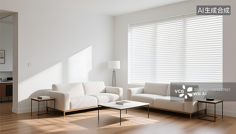【AI数字艺术】现代简约室内客厅三维背景图片素材