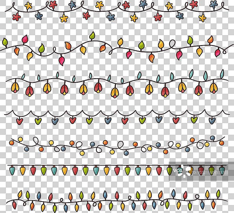 手绘圣诞灯串合集图片素材