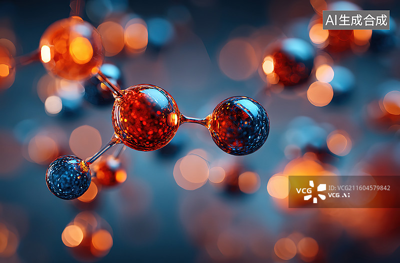 【AI数字艺术】分子结构的微观视觉呈现图片素材