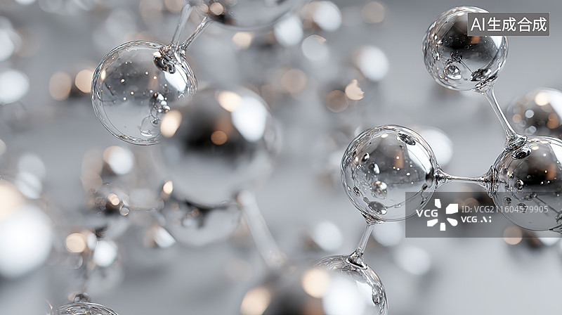 【AI数字艺术】分子结构的微观视图图片素材