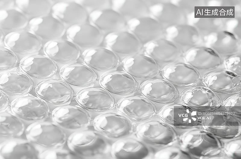 【AI数字艺术】透明气泡膜特写图片素材