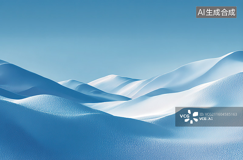 【AI数字艺术】雪原上的连绵沙丘图片素材