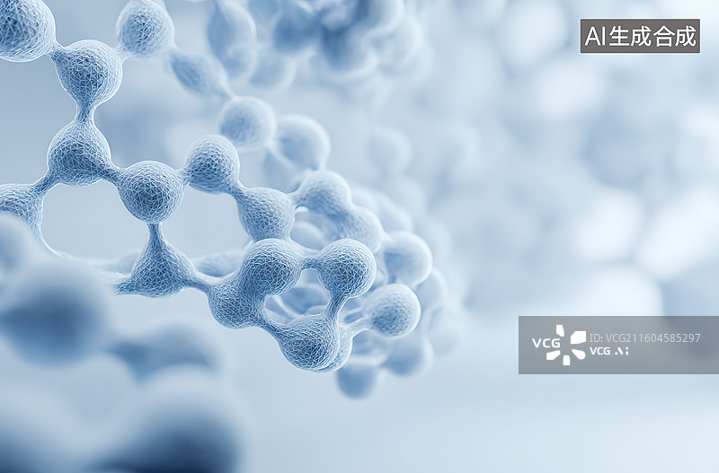 【AI数字艺术】分子结构的微观视图图片素材