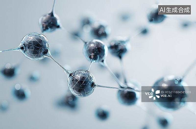 【AI数字艺术】分子结构三维模型图片素材