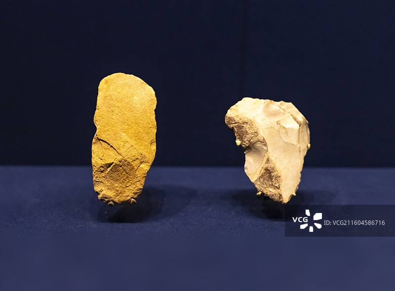 石器 新石器时代 广东省南海县宫山镇西樵山遗址 国家海洋博物馆图片素材