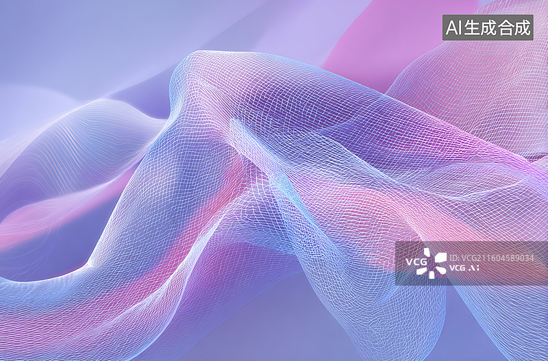 【AI数字艺术】柔和渐变的波浪织物图片素材