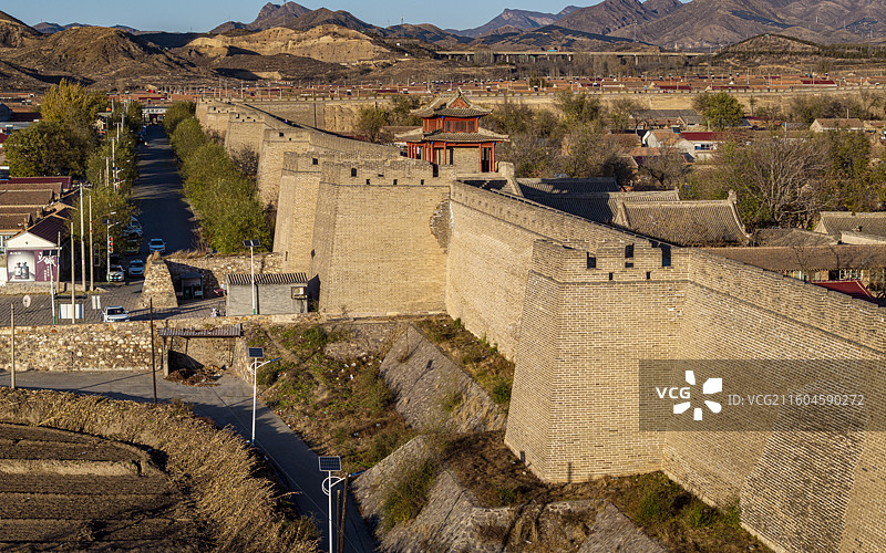 河北省张家口市怀来县鸡鸣驿城航拍图片素材