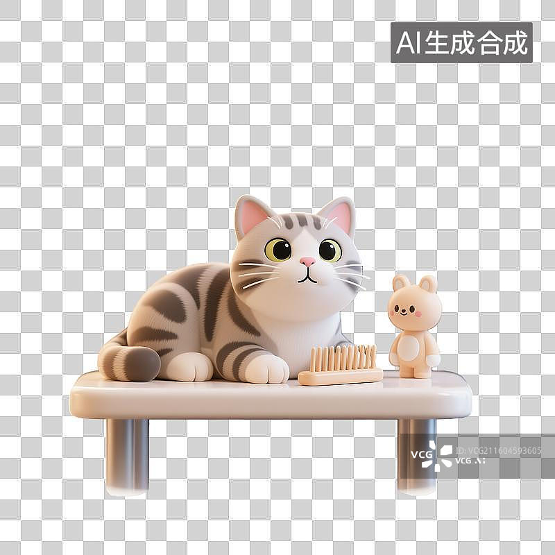 【AI数字艺术】3d萌宠经济猫咪元素图片素材