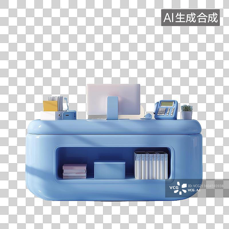 【AI数字艺术】医院前台3D场景图片素材