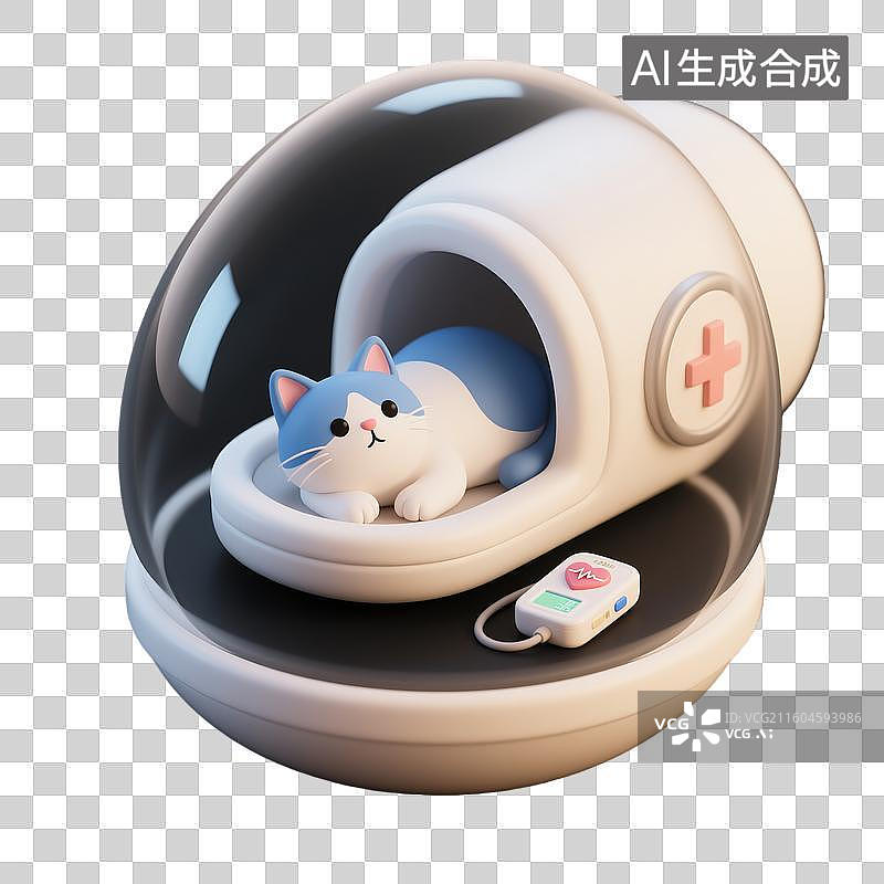 【AI数字艺术】3d萌宠经济猫咪元素图片素材