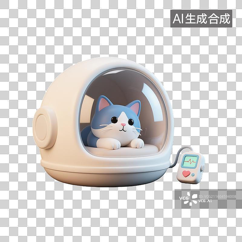 【AI数字艺术】3d萌宠经济猫咪元素图片素材