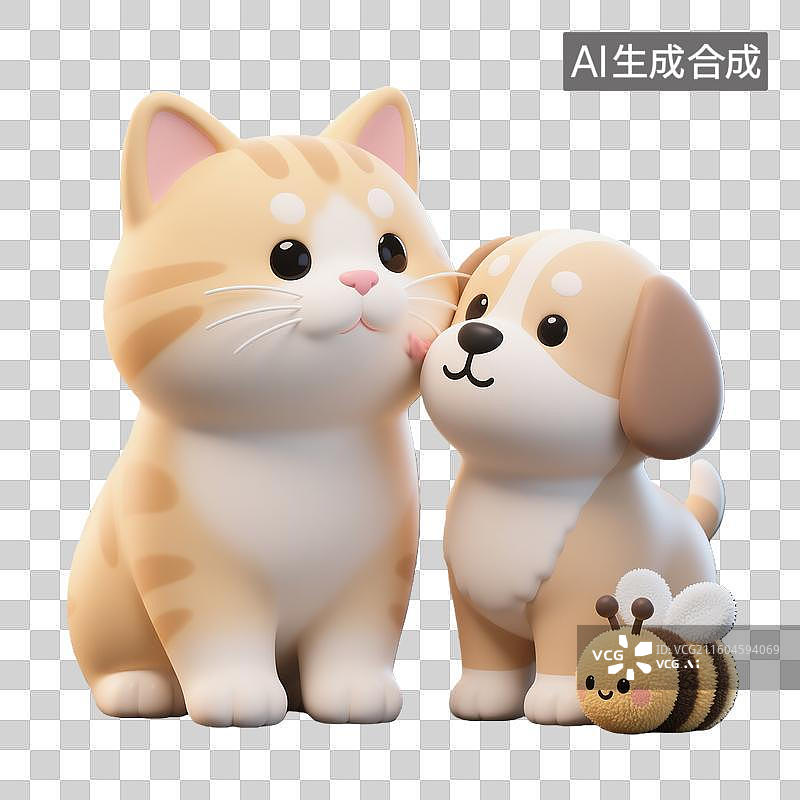 【AI数字艺术】3d萌宠经济猫咪玩耍元素图片素材