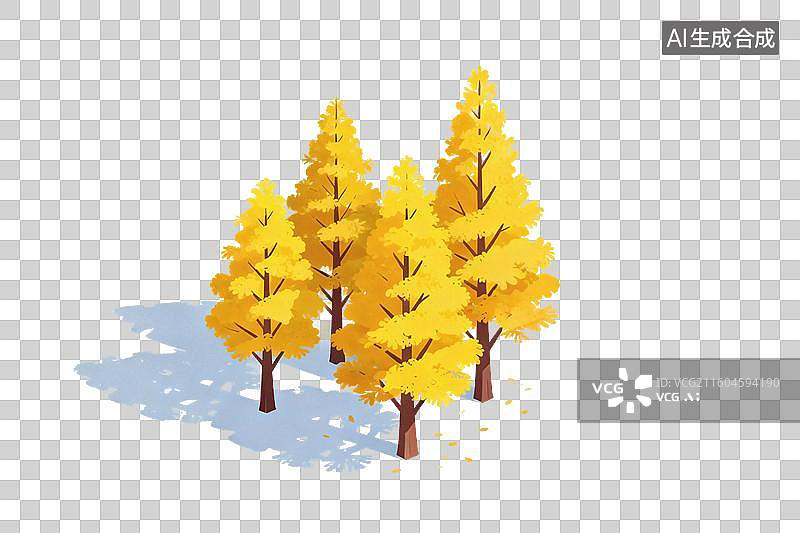 【AI数字艺术】卡通风格，一片杉树PNG格式的免扣元素图片素材