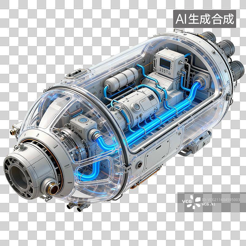 【AI数字艺术】3D风格科技感太空舱，模拟太空舱座椅体验图片素材