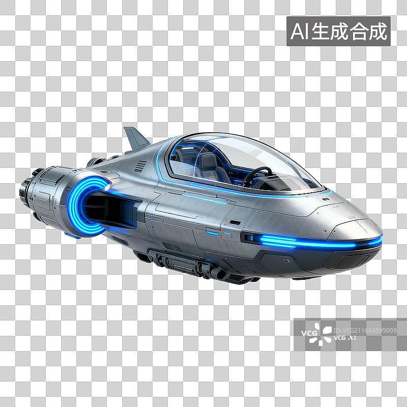 【AI数字艺术】3D风格科技感太空舱，模拟太空舱座椅体验图片素材