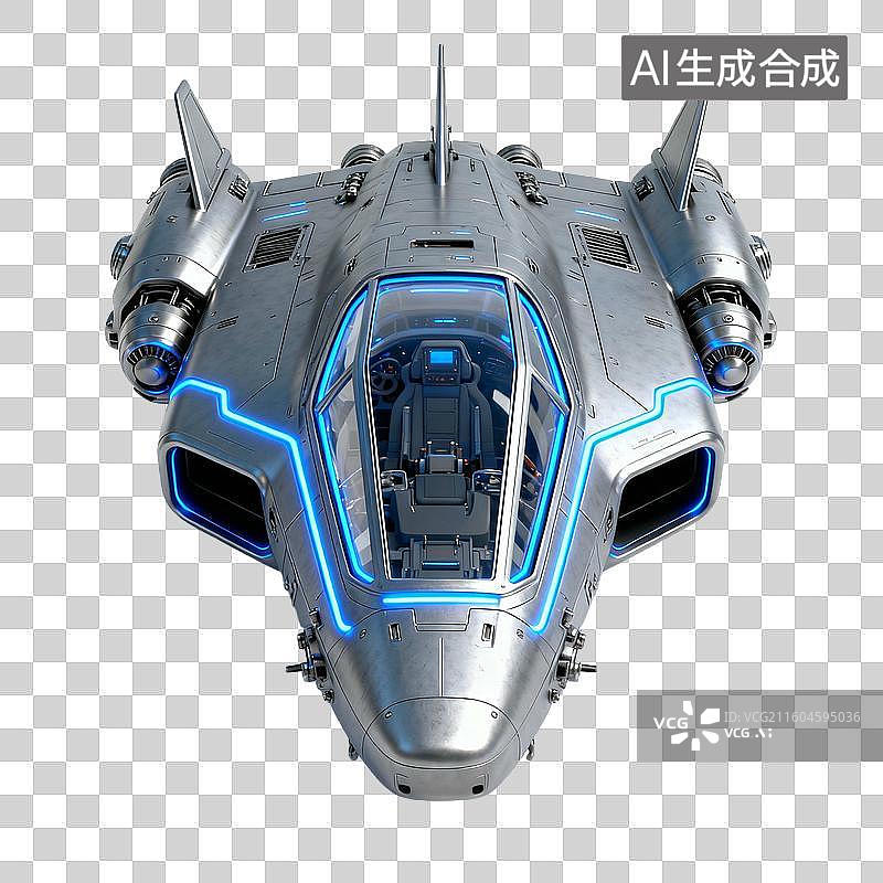 【AI数字艺术】3D风格科技感太空舱，模拟太空舱座椅体验图片素材