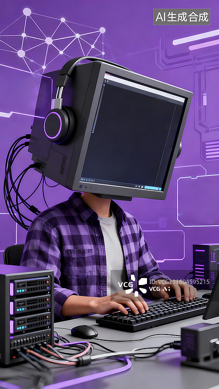 【AI数字艺术】办公室程序员节敲代码黑客创意海报图片素材