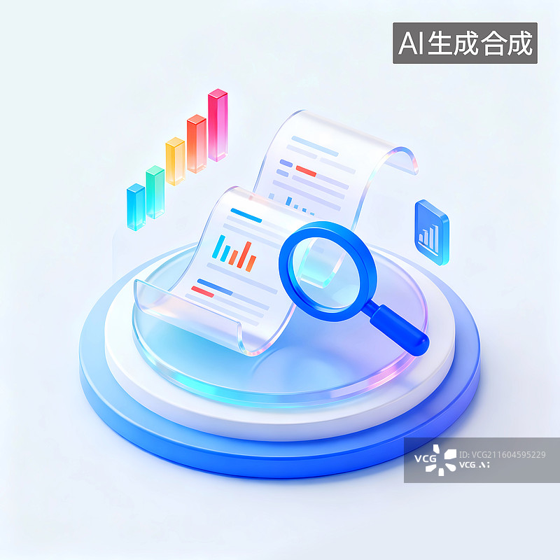 【AI数字艺术】银行流水个人征信报告金融服务行业UI图标图片素材