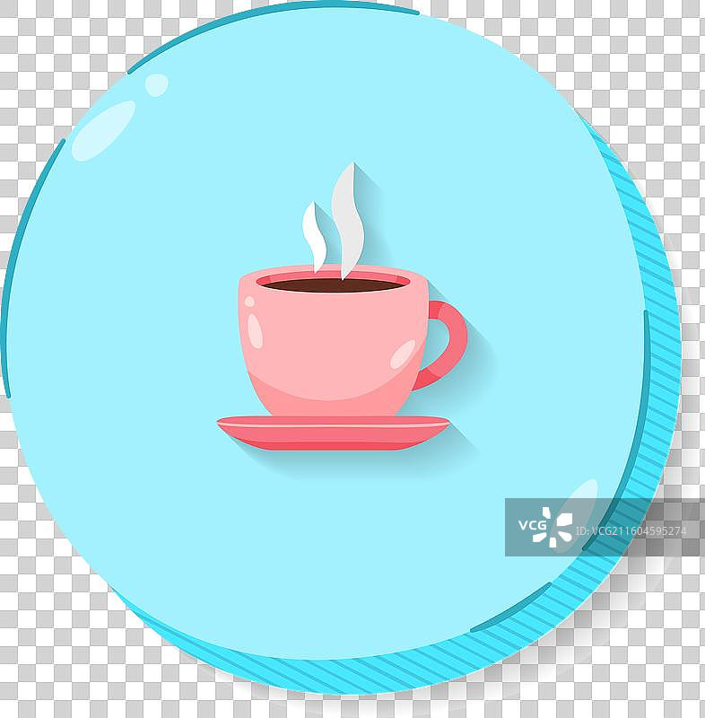 手绘扁平化设计的咖啡馆招牌图片素材