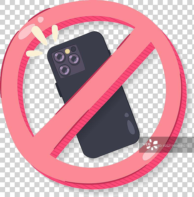 手绘扁平化设计禁止拍照标志图片素材