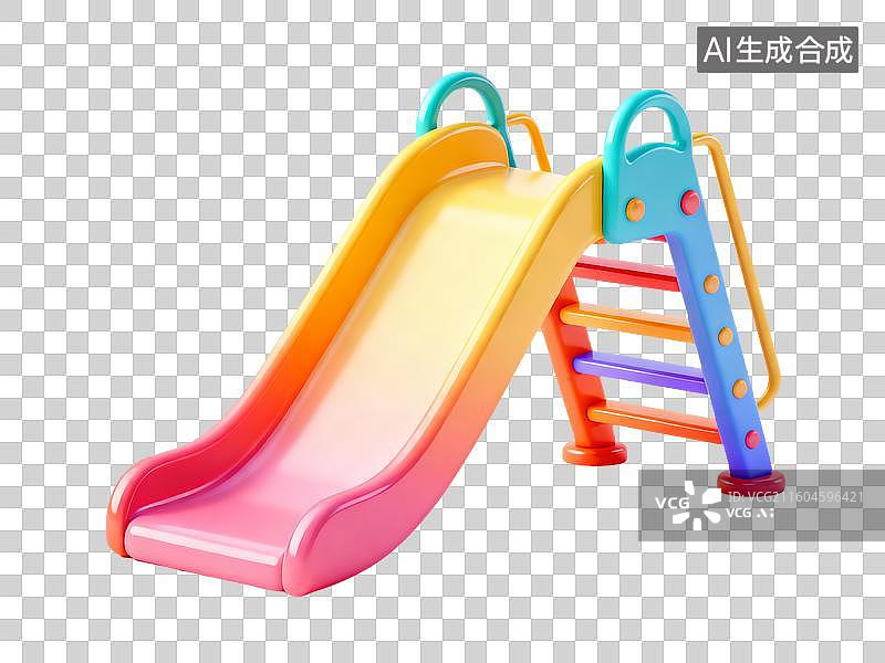 【AI数字艺术】3D卡通母婴元素滑滑梯图片素材