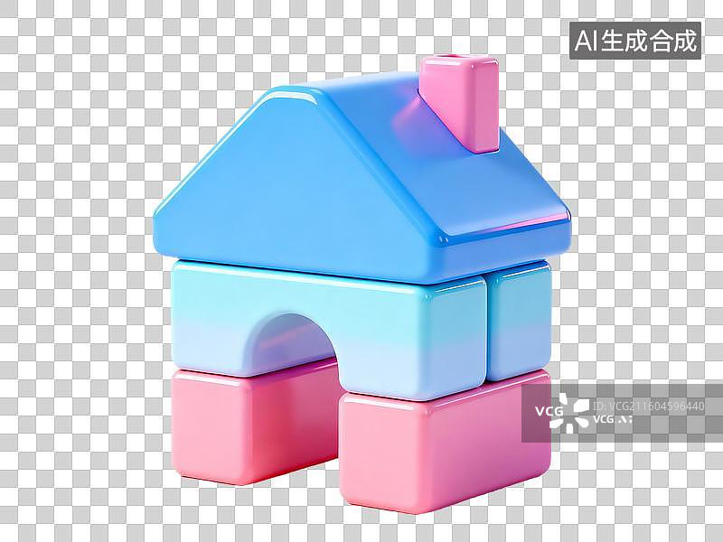 【AI数字艺术】3D卡通母婴元素儿童积木玩具图片素材