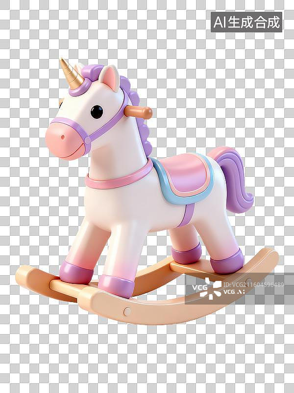 【AI数字艺术】3D卡通母婴元素摇摇马图片素材