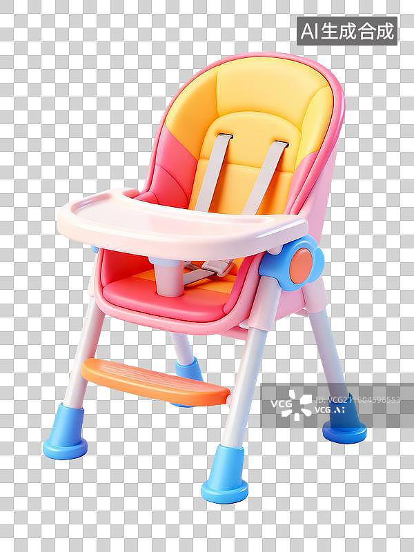 【AI数字艺术】3D卡通母婴元素婴儿餐椅图片素材