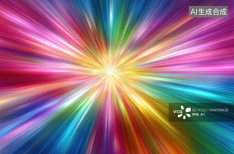 【AI数字艺术】多彩光芒放射图案图片素材