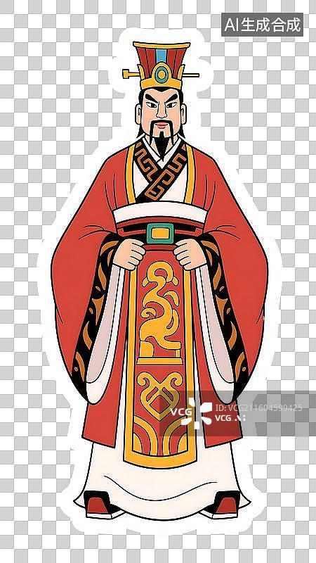 【AI数字艺术】AIGC：中国古代历史人物秦始皇，插图插画，元素，免抠图形图片素材