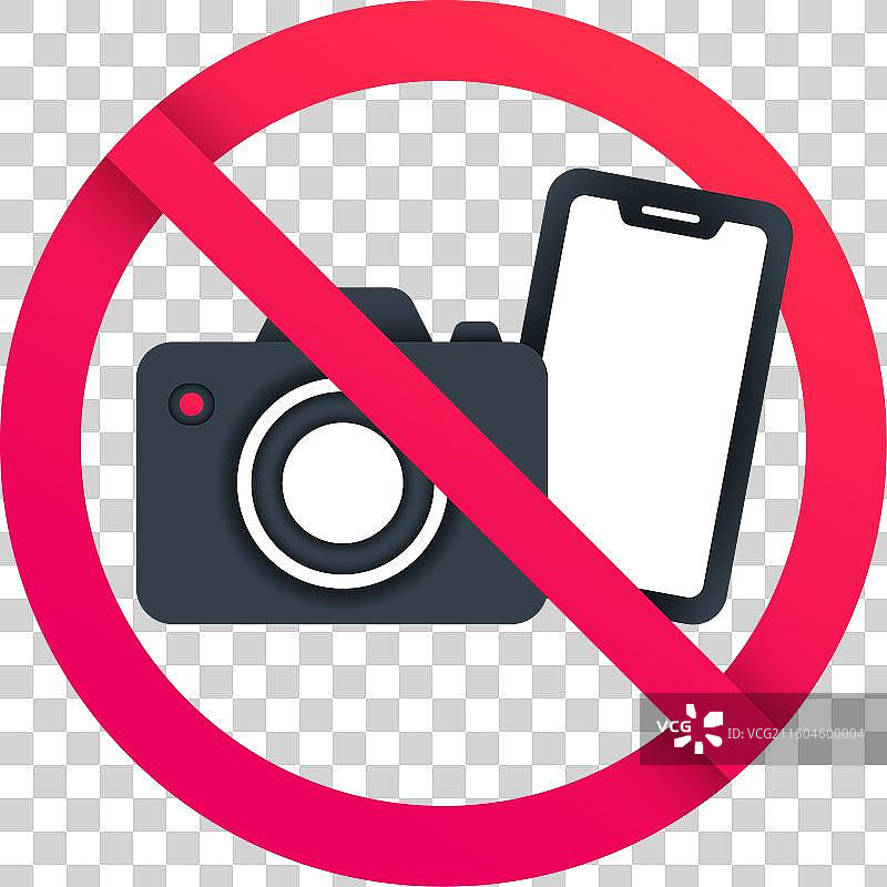 渐变禁止拍照标志图片素材