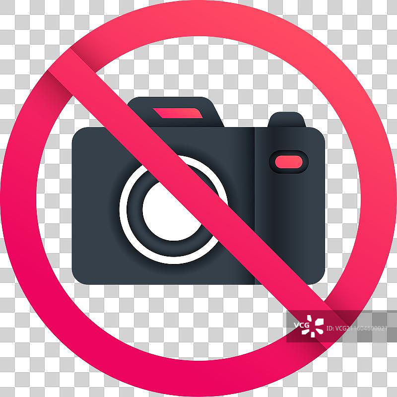 渐变色禁止拍照标志图片素材