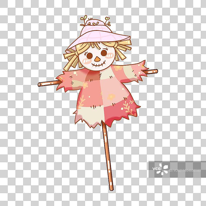 戴帽子的稻草人女孩图片素材