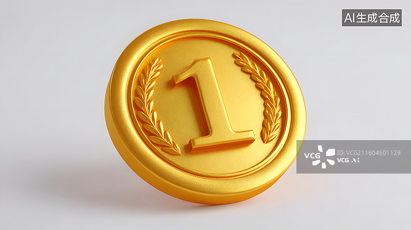 【AI数字艺术】金牌奖牌冠军产品立体渲染图图片素材