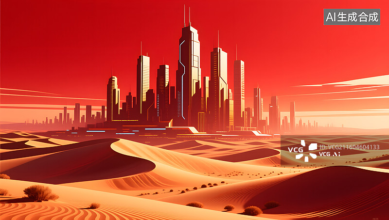 【AI数字艺术】党建文化的红色建筑背景图片素材