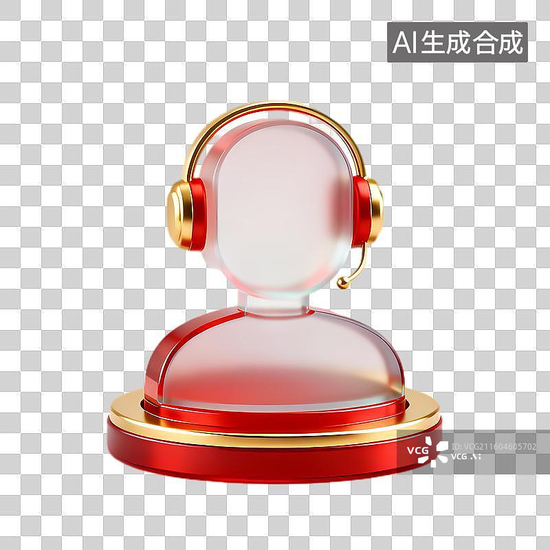 【AI数字艺术】3D渲染的客服图标图片素材