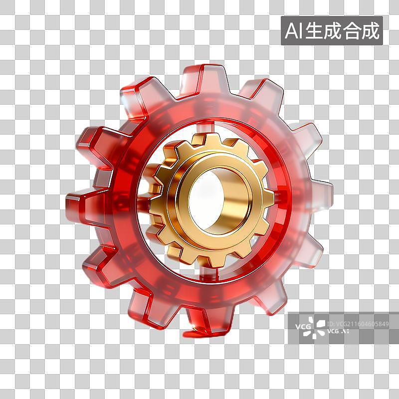 【AI数字艺术】两个相互咬合的齿轮图片素材
